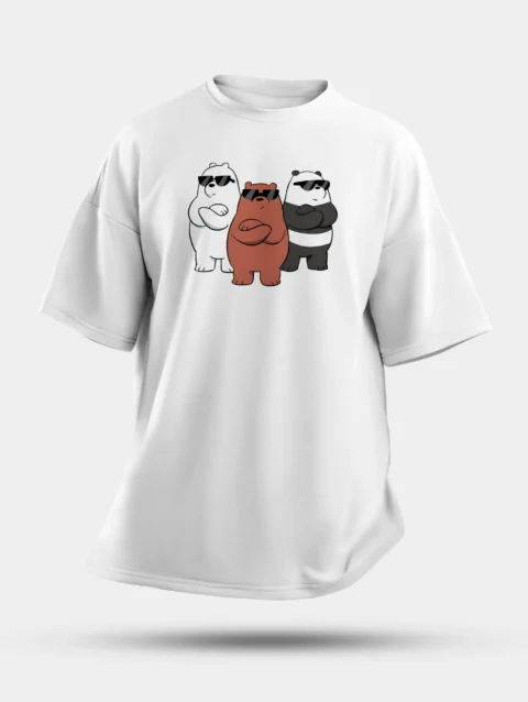 Panda Gang Graphics Printed Oversized Tees