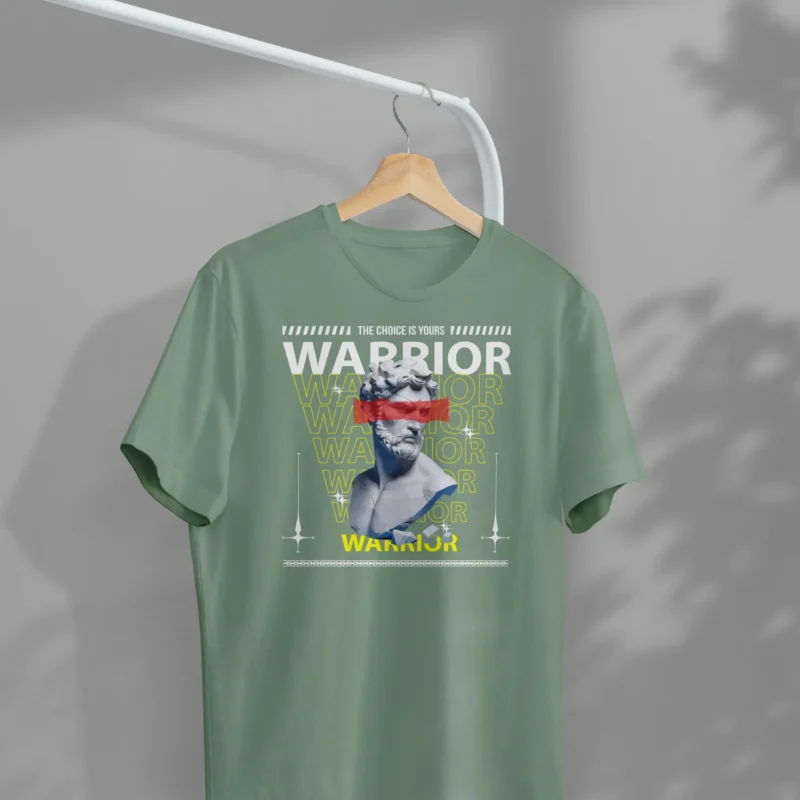 Warrior Mint Green Graphic Printed T-Shirt