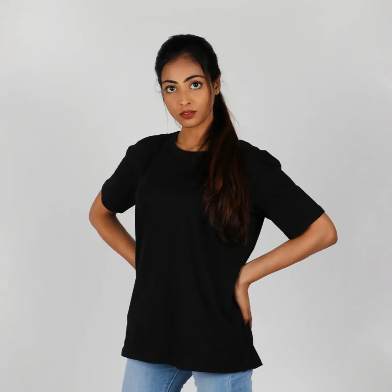 Black Plain Relax Fit T-shirt