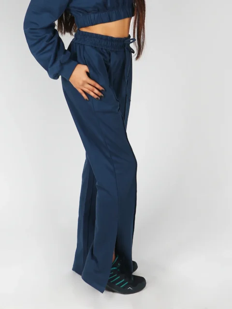 Blue Side Slit Pant