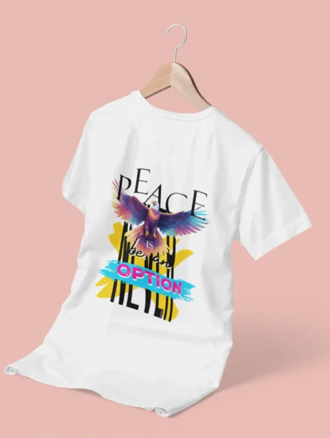 Peace Graphic Printed Oversized T-Shirt