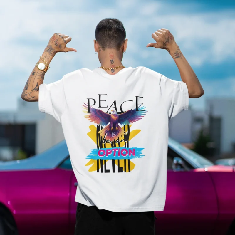 Peace Graphic Printed Oversized T-Shirt