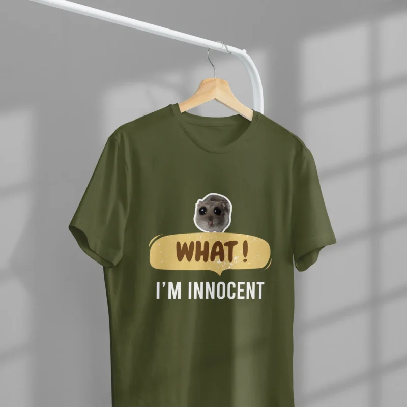 What I'm Innocent Olive Green Graphic Printed T-shirt