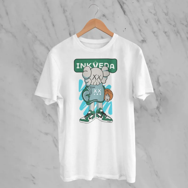 Ink Veda White Graphic Printed T-Shirt