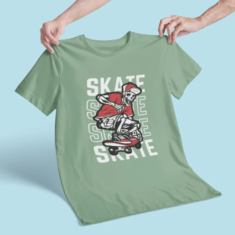 Skull Skate Graphic Printed T-Shirt