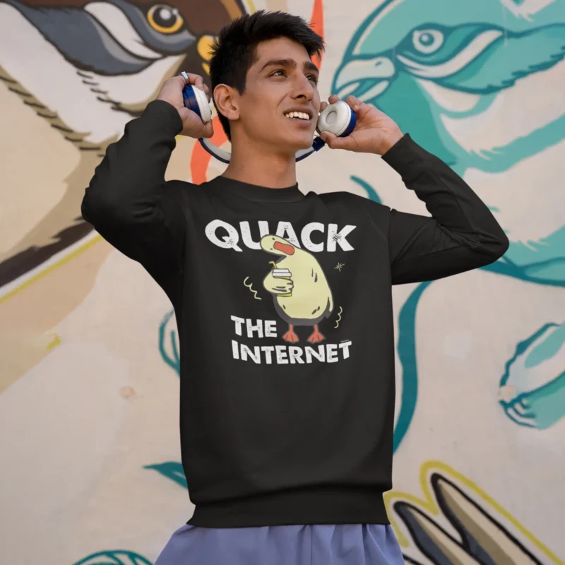 Quack The Internet Graphic Printed Sweatshirt