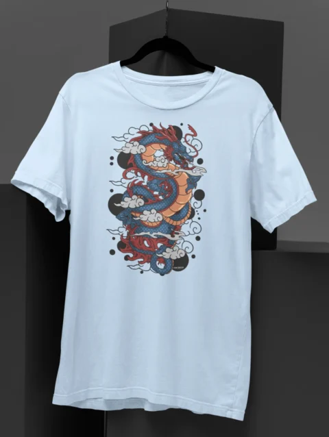 Oceanic Dragon Crest Graphic Printed T-Shirt