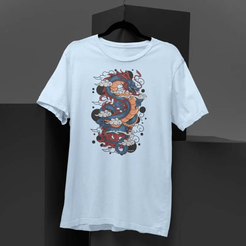Oceanic Dragon Crest Graphic Printed T-Shirt