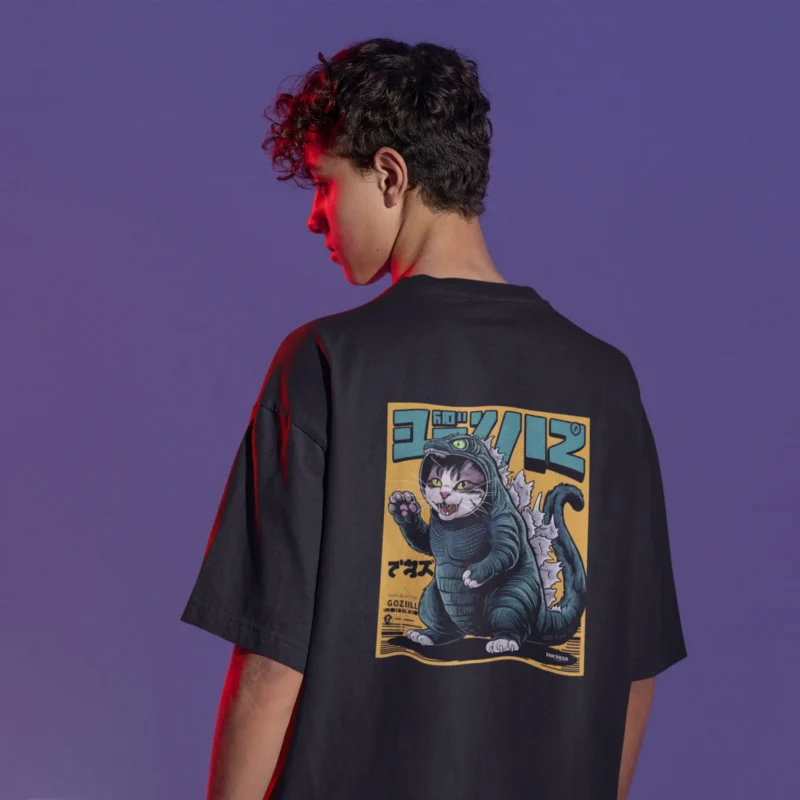 Techno Rex Graphic Printed Oversized T-Shirt