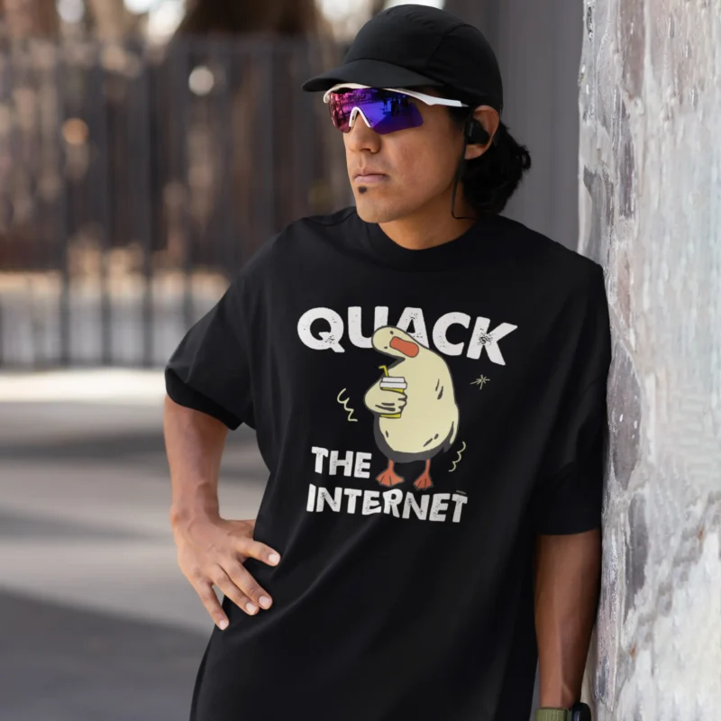 Quack The Internet Graphic Printed Oversized T-shirt