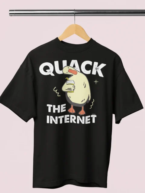 Quack The Internet Graphic Printed Oversized T-shirt