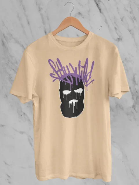 Streat Wear Beige Graphic Printed T-shirt